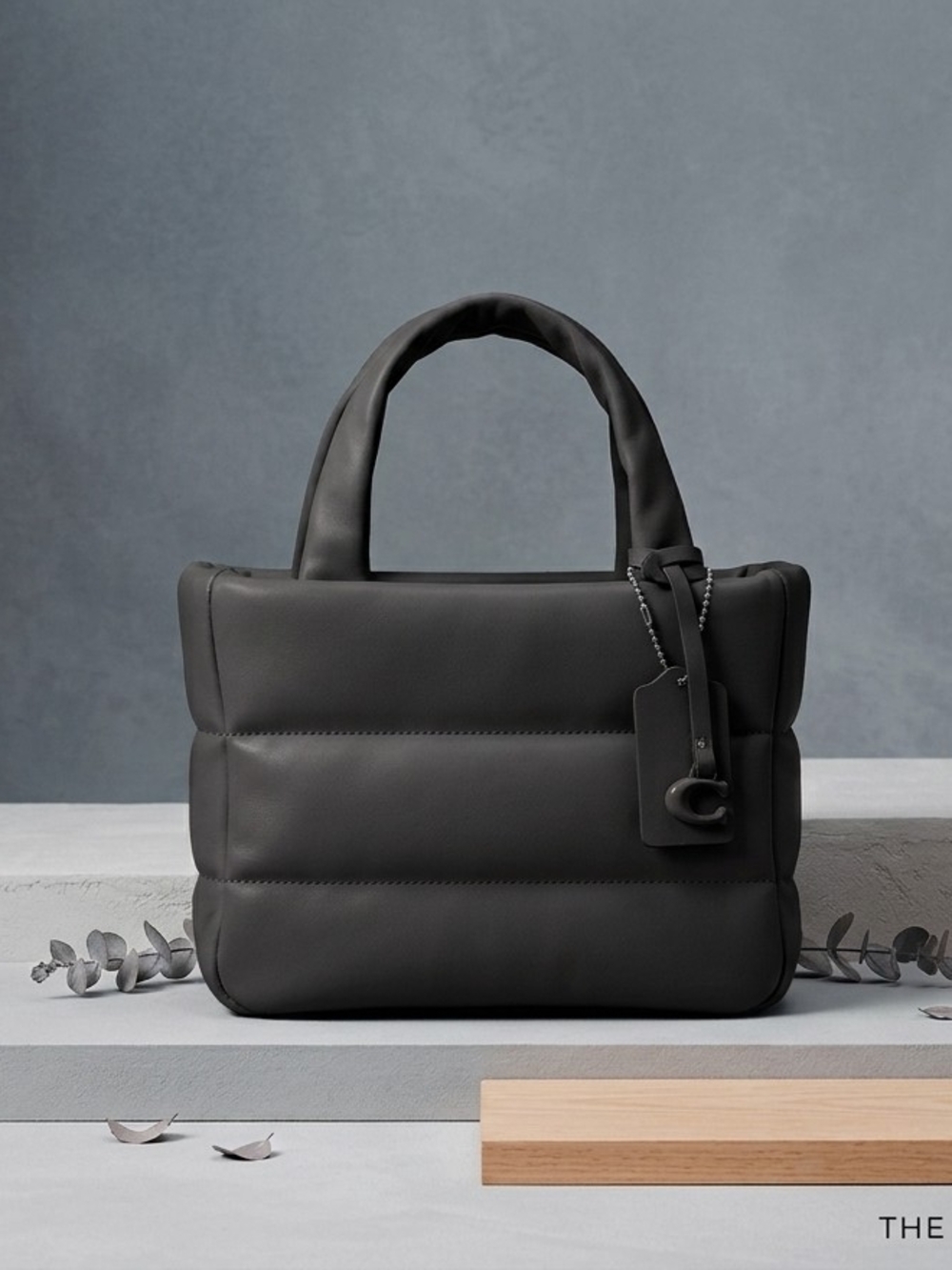 Minimalist Quilted Tote Bag in Black